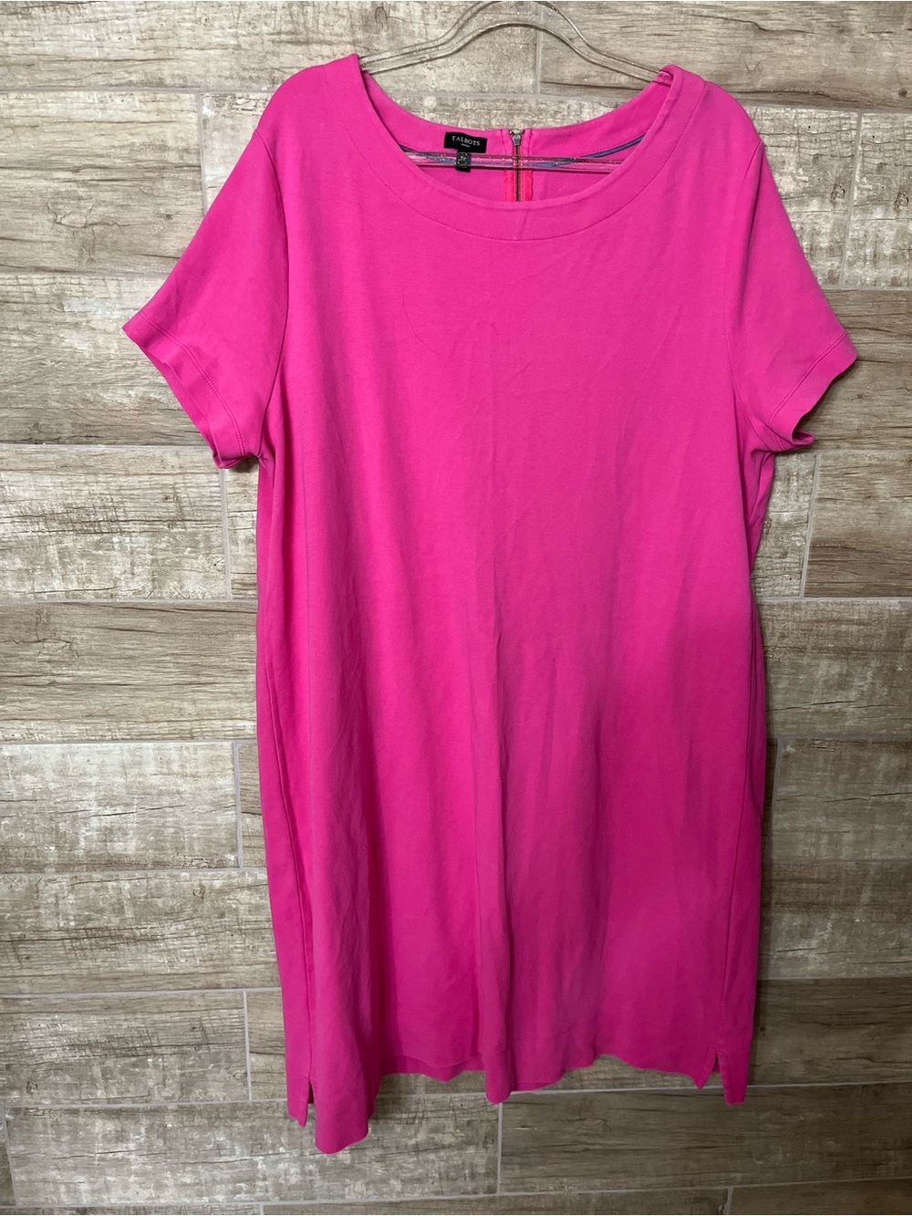 Talbots Fuchsia Short Sleeve Shift Tunic Tunic T-shirt dress